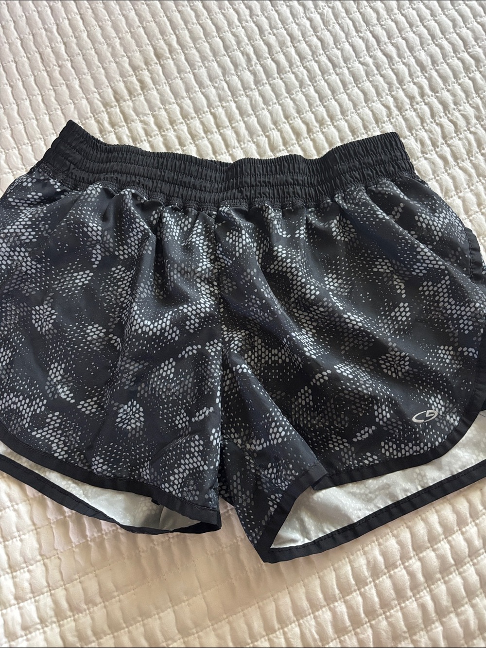 Champion Black & Gray Patterned Women’s Athletic Shorts